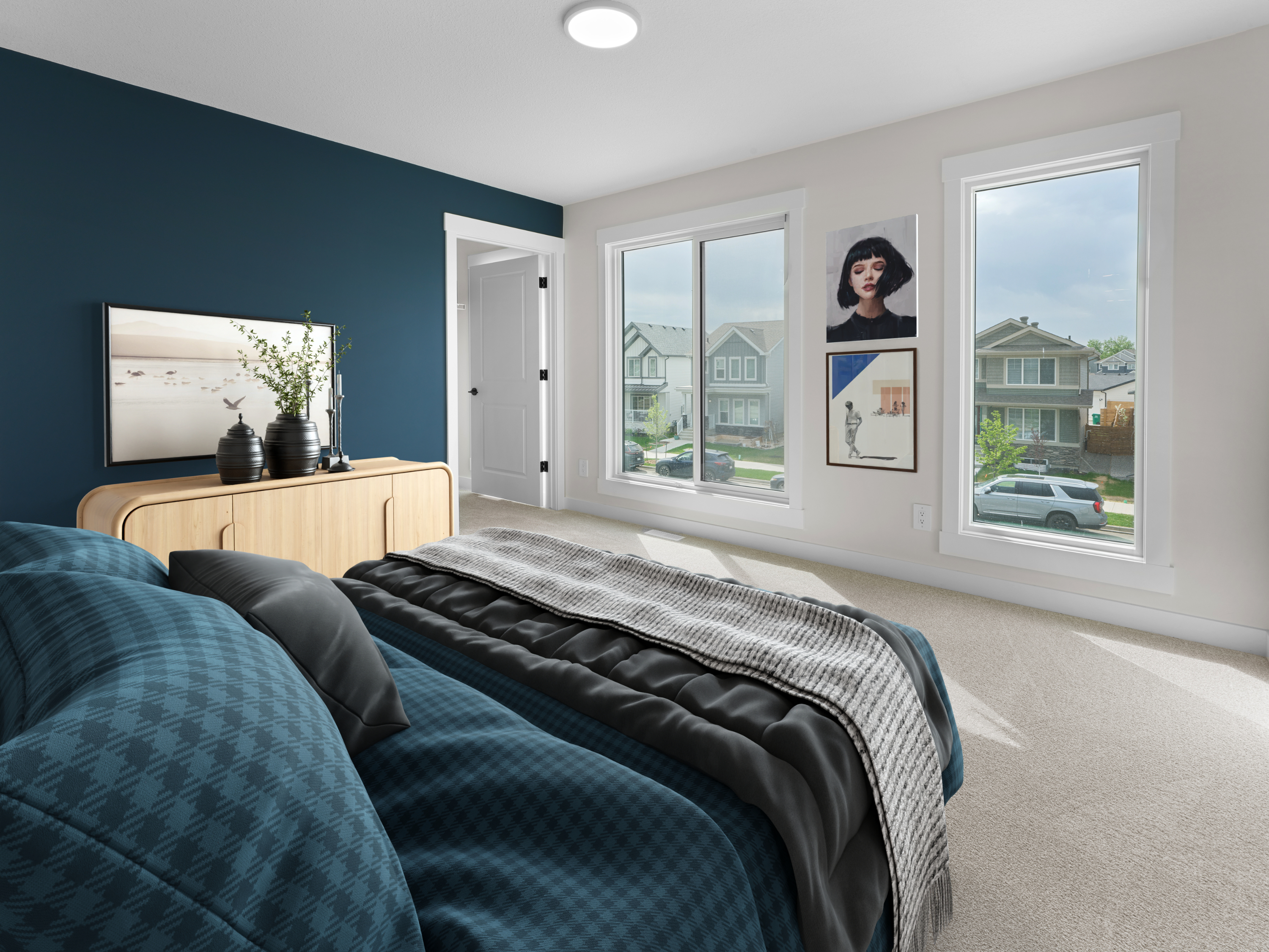 Bedroom in 289 Jensen Lakes Blvd in St. Albert with homes for sale by Holland and Associates Real Estate.